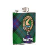 Clan Armstrong Crest over Tartan Flask (Right)