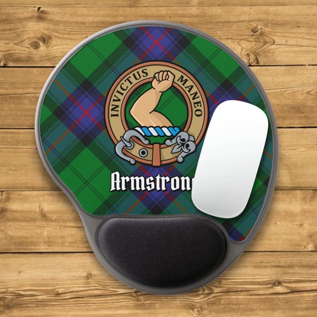 Clan Armstrong Crest over Tartan Gel Mouse Pad (Creator Uploaded)