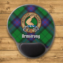 Clan Armstrong Crest over Tartan Gel Mouse Pad
