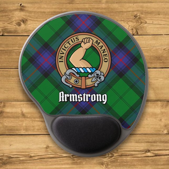 Clan Armstrong Crest over Tartan Gel Mouse Pad (Creator Uploaded)