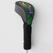 Clan Armstrong Crest over Tartan Golf Head Cover (Angled)