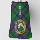 Clan Armstrong Crest over Tartan Golf Head Cover (Rotate 90)