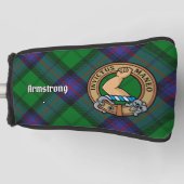 Clan Armstrong Crest over Tartan Golf Head Cover (Front)