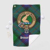 Clan Armstrong Crest over Tartan Golf Towel (InSitu)