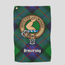 Clan Armstrong Crest over Tartan Golf Towel
