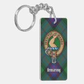 Clan Armstrong Crest over Tartan Keychain (Front Left)