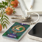 Clan Armstrong Crest over Tartan Keychain (Front Right)