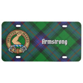 Clan Armstrong Crest over Tartan License Plate (Front)