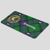 Clan Armstrong Crest over Tartan License Plate