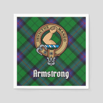 Clan Armstrong Crest over Tartan Napkins
