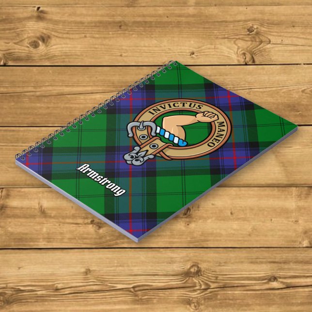 Clan Armstrong Crest over Tartan Notebook (Creator Uploaded)