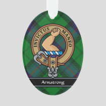 Clan Armstrong Crest over Tartan Ornament