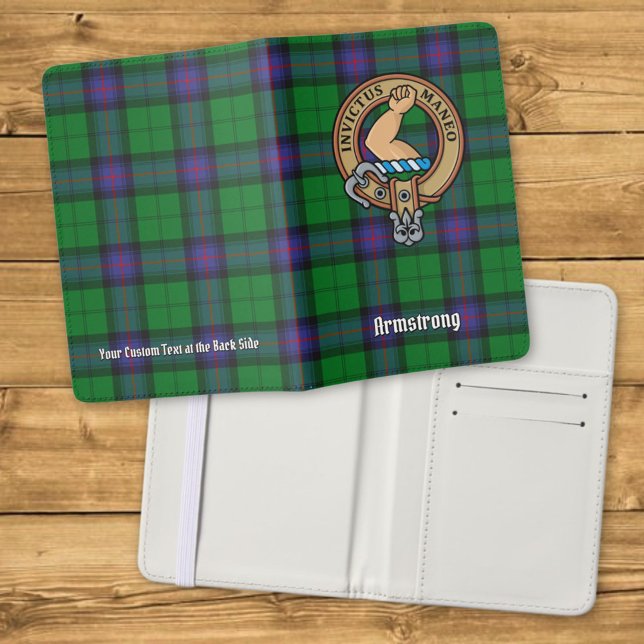 Clan Armstrong Crest over Tartan Passport Holder (Creator Uploaded)