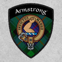 Clan Armstrong Crest over Tartan Patch