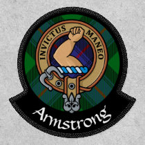 Clan Armstrong Crest over Tartan Patch