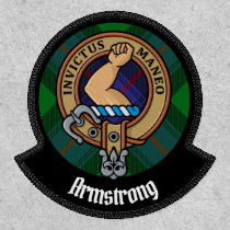 Clan Armstrong Crest over Tartan Patch