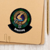 Clan Armstrong Crest over Tartan Patch (On Folder)