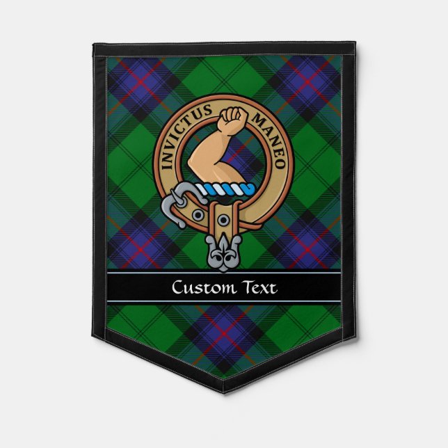 Clan Armstrong Crest over Tartan Pennant (Front)