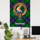 Clan Armstrong Crest over Tartan Poster (Home Office)