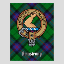 Clan Armstrong Crest over Tartan Poster