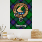 Clan Armstrong Crest over Tartan Poster (Kitchen)