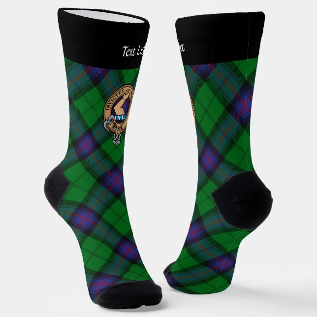 Clan Armstrong Crest over Tartan Socks (Angled)