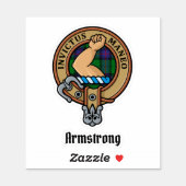 Clan Armstrong Crest over Tartan Sticker (Sheet)