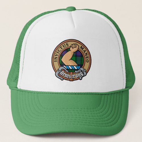 Clan Armstrong Crest over Tartan Trucker Hat