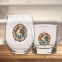 Clan Armstrong Crest over Tartan Whiskey Glass