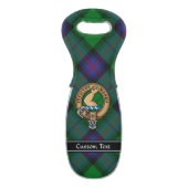 Clan Armstrong Crest over Tartan Wine Bag (Front Flat)
