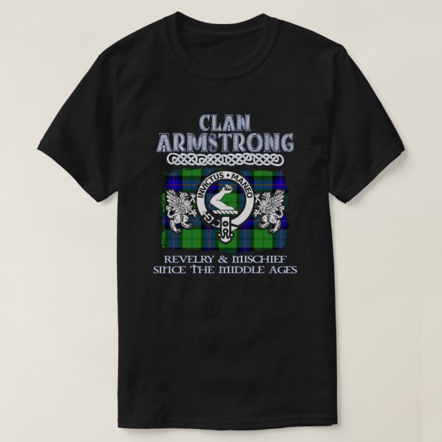 Clan Armstrong crest Scottish clans Scottish surna T-Shirt (Design Front)