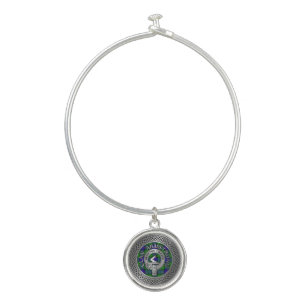 Clan Armstrong Crest & Tartan Knot Bangle Bracelet