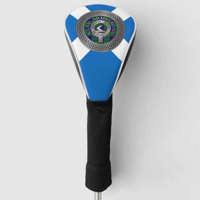 Clan Armstrong Crest & Tartan Knot Golf Head Cover (Front)