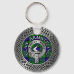 Clan Armstrong Crest &amp; Tartan Knot Keychain
