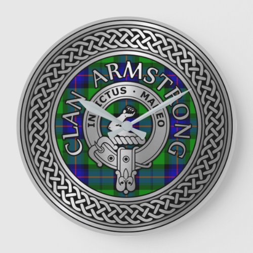 Clan Armstrong Crest  Tartan Knot Large Clock