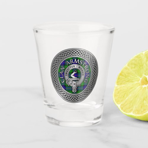 Clan Armstrong Crest  Tartan Knot Shot Glass