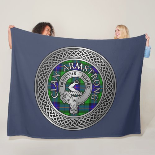 Clan Armstrong Crest  Tartan Knot Throw Blanket