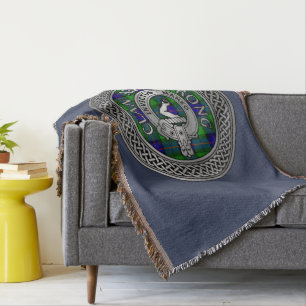 Clan Armstrong Crest & Tartan Knot Throw Blanket