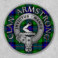 Clan Armstrong Crest & Tartan Shield Patch