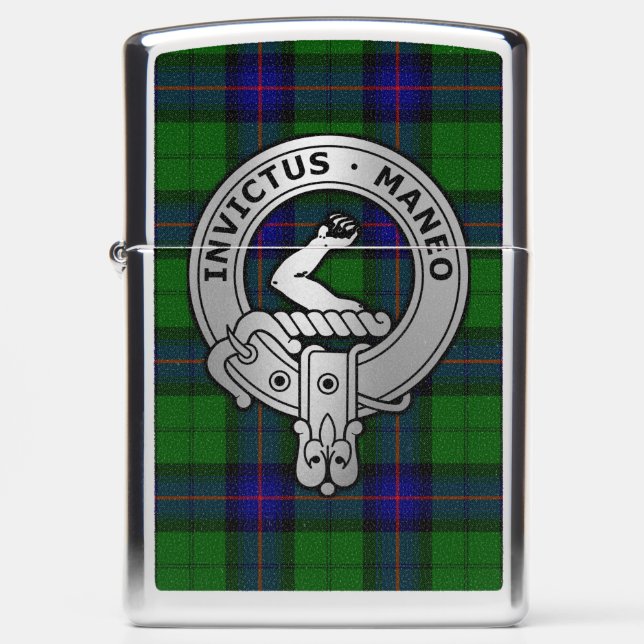 Clan Armstrong Crest & Tartan Zippo Lighter (Front)