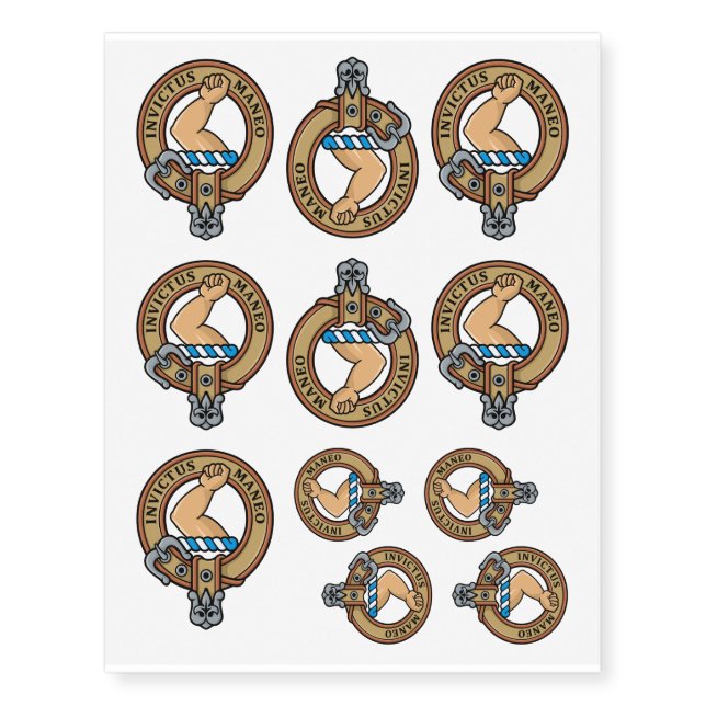 Clan Armstrong Crest Temporary Tattoos (Front)