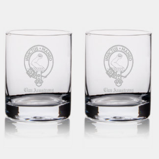 Clan Armstrong Customizable Whiskey Rocks Glass