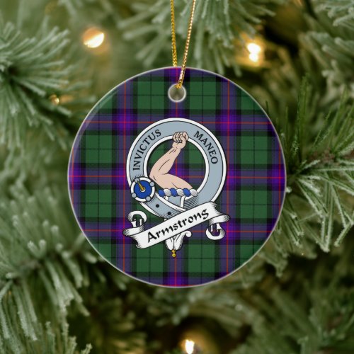 Clan Armstrong Modern Badge Tartan Plaid Ceramic Ornament