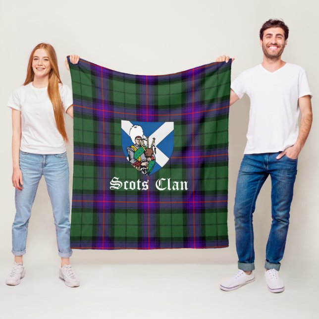 Clan Armstrong Modern Tartan Plaid Fleece Blanket (In Situ)