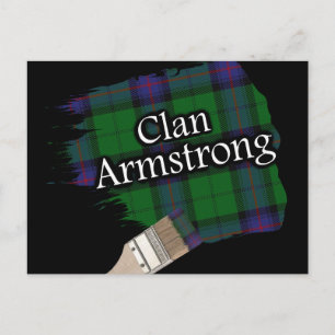 Clan Armstrong Scottish Tartan Paint Brush Postcard