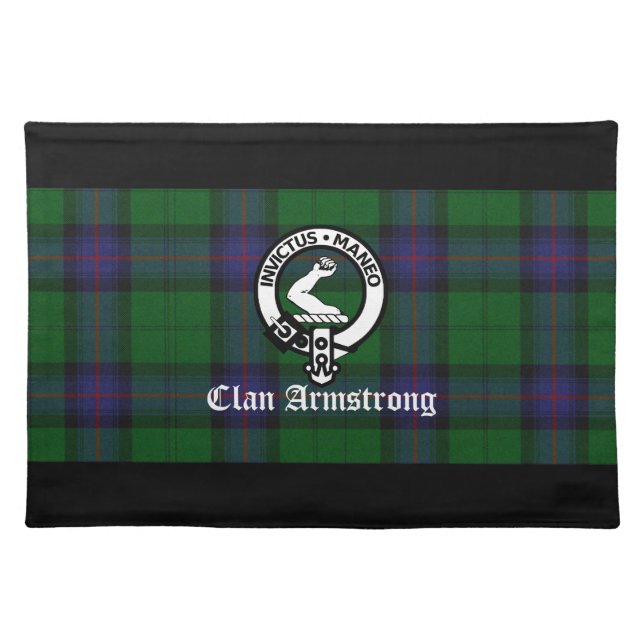 Clan Armstrong Tartan and Crest Badge Placemat (Front)