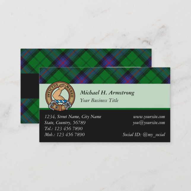 Clan Armstrong Tartan Business Card (Front/Back)