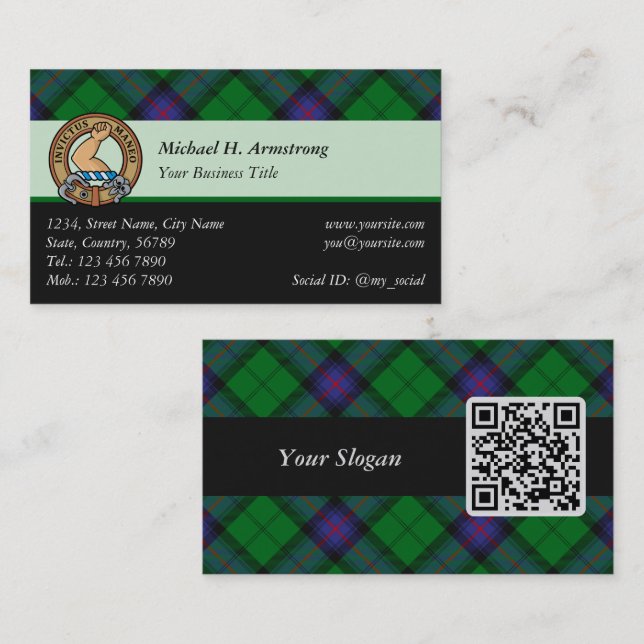 Clan Armstrong Tartan Business Card (Front/Back)