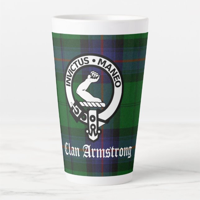 Clan Armstrong Tartan & Crest Badge  Latte Mug (Front)