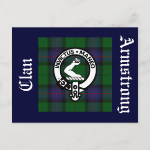 Clan Armstrong Tartan & Crest Badge Postcard